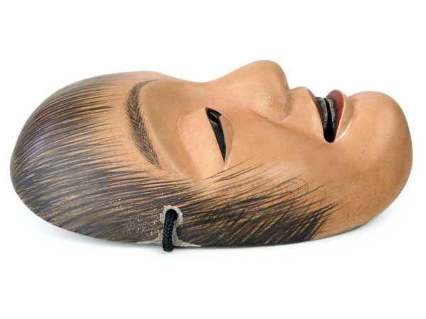 Masque nô Shōjō en bois Esprit de la mer Japon Shōwa (profil)
