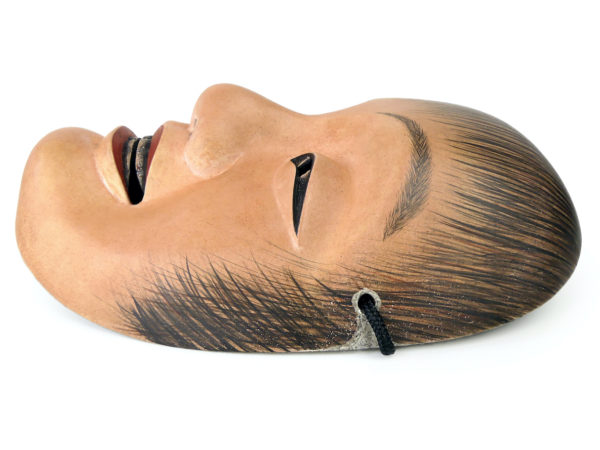 Masque nô Shōjō en bois Esprit de la mer Japon Shōwa (profil)