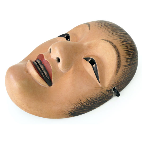 Masque nô Shōjō en bois Esprit de la mer Japon Shōwa (dessous 3/4)