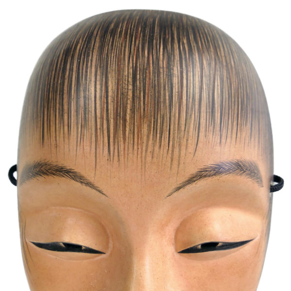 Masque nô Shōjō en bois Esprit de la mer Japon Shōwa (détail)