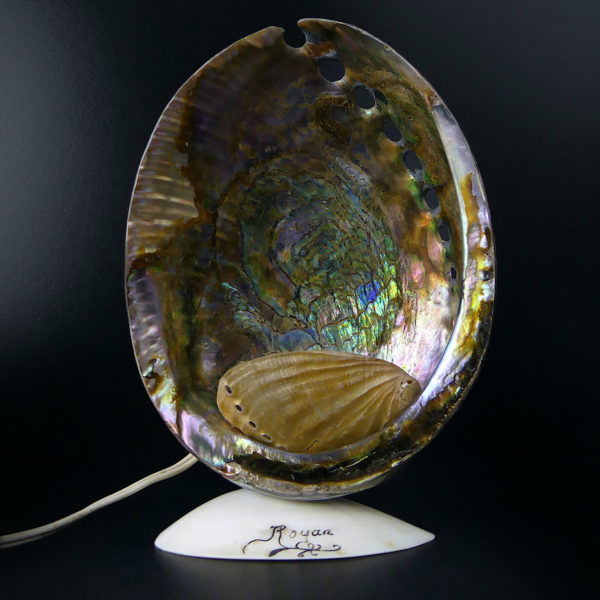Lampe d’ambiance ormeaux et coquillage Royan Années 50 (face)
