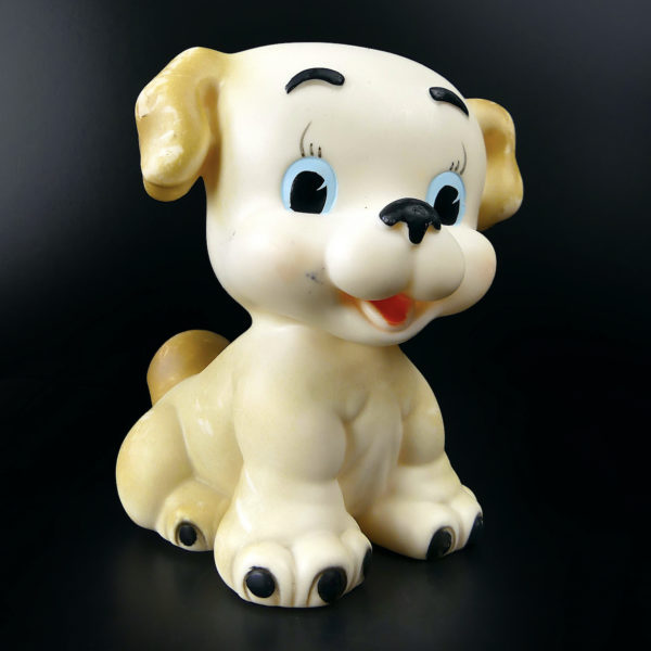 Lot de 5 jouets Animaux en caoutchouc pouets Années 70 (chien assis)