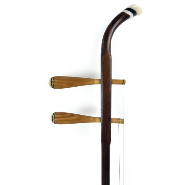 Erhu violon chinois traditionnel ancien en bois et peau Shangaï (détail)