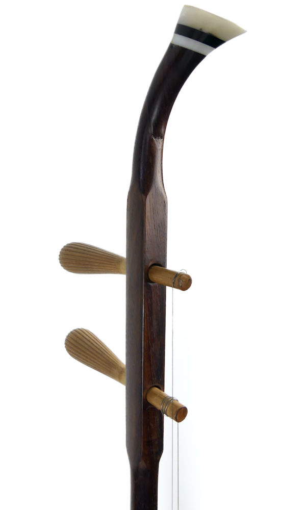 Erhu violon chinois traditionnel ancien en bois et peau Shangaï (détail)