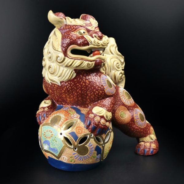 Grand Chien de fô satsuma Lion de Temple Shōwa Japon (3/4)