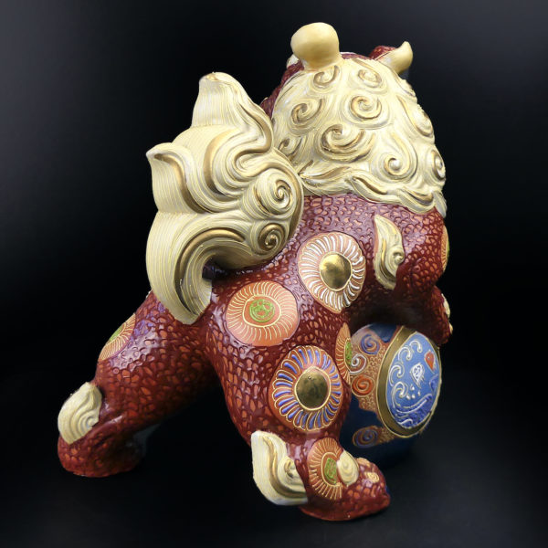 Grand Chien de fô satsuma Lion de Temple Shōwa Japon (3/4 dos)