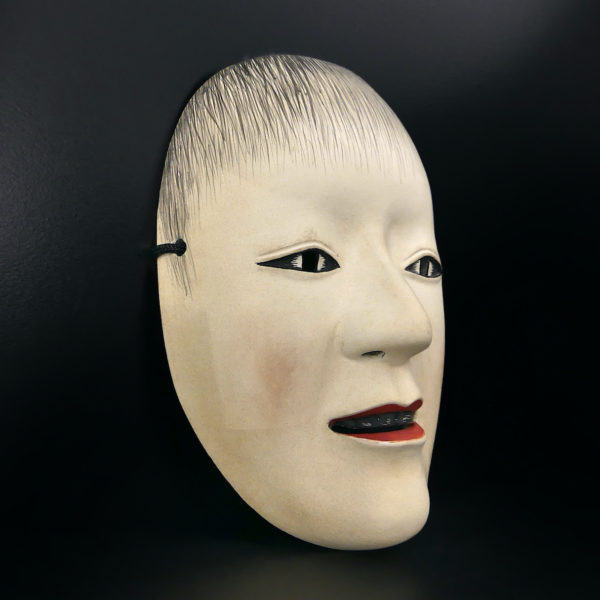Masque Doji jeune garçon aux joues roses du théâtre nô (3/4)