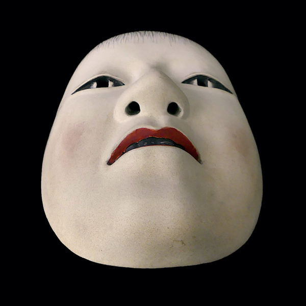 Masque Doji jeune garçon aux joues roses du théâtre nô (dessus)