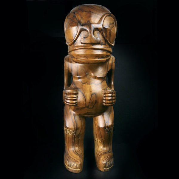 Grand Tiki marquisien massif exceptionnel en bois de rose 70 (face)