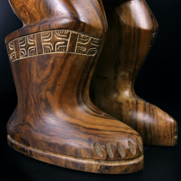 Grand Tiki marquisien massif exceptionnel en bois de rose 70 (détail)