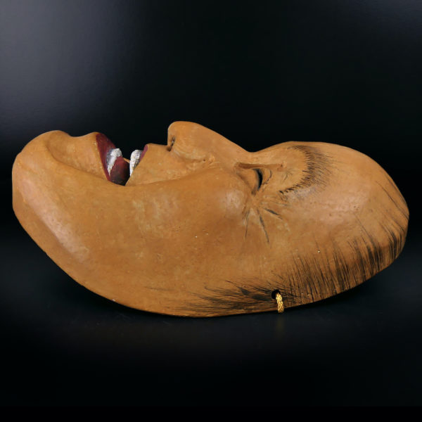 Masque nô Dieu du rire Fuku-no-kami Théâtre Kyôgen en bois Hinoki (profil)
