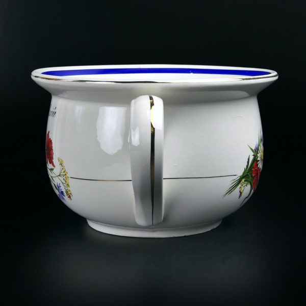 Pot de mariée ancien de la faïencerie de Orchies Moulin des Loups XIXe (profil)