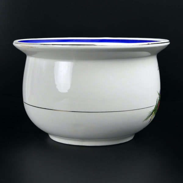 Pot de mariée ancien de la faïencerie de Orchies Moulin des Loups XIXe (profil)