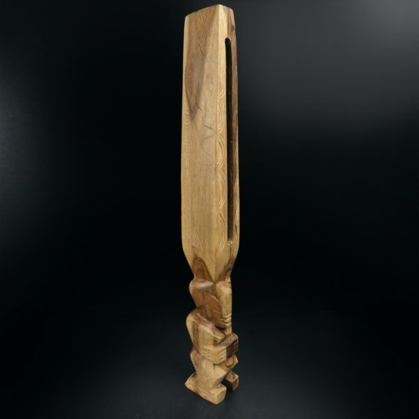 Toere Tiki tambour à fente polynésien en bois bicolore Bora Bora (3/4)