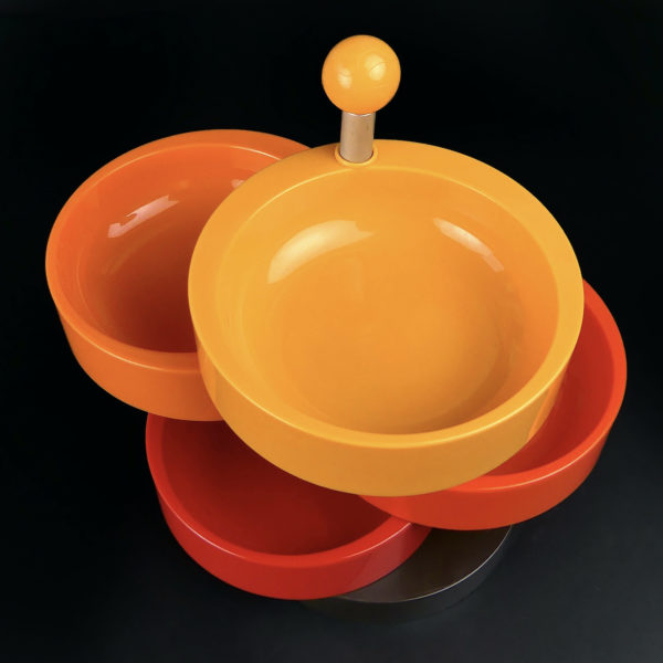 Serviteur apéritif vintage collector EMSA à 4 plateaux rotatifs 70 (dessus)