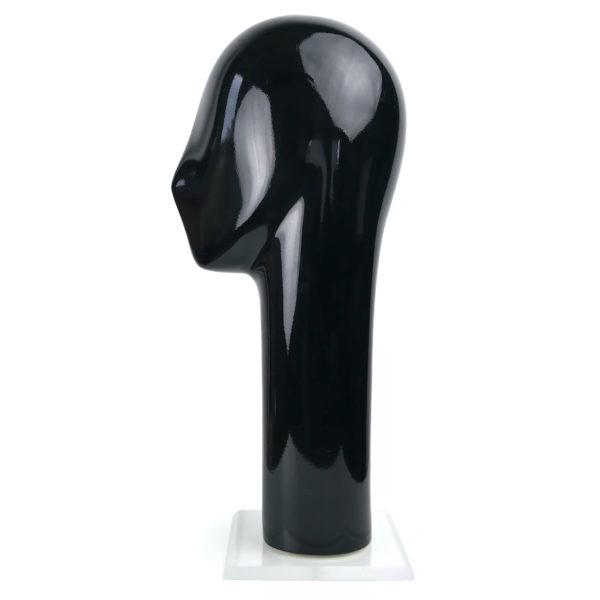 Marotte noire design sur socle Plexiglas Style Brancusi (profil)