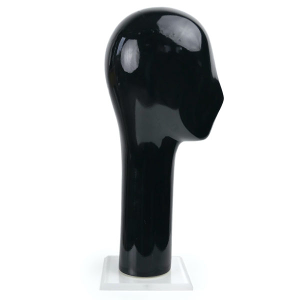 Marotte noire design sur socle Plexiglas Style Brancusi (profil)