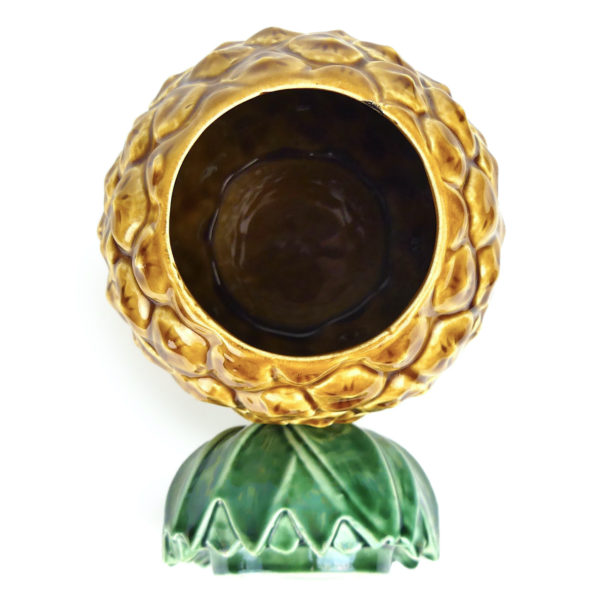 Bonbonnière sucrier Ananas en faïence barbotine 60/70 (dessus)