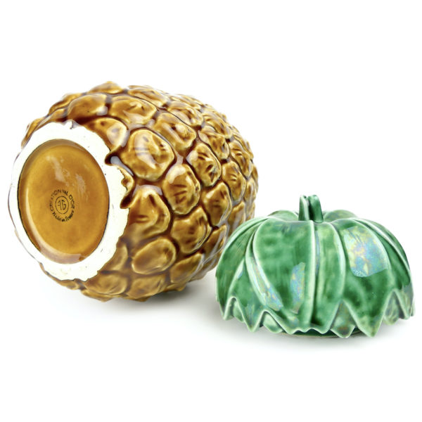 Bonbonnière sucrier Ananas en faïence barbotine 60/70 (dessous 3/4)