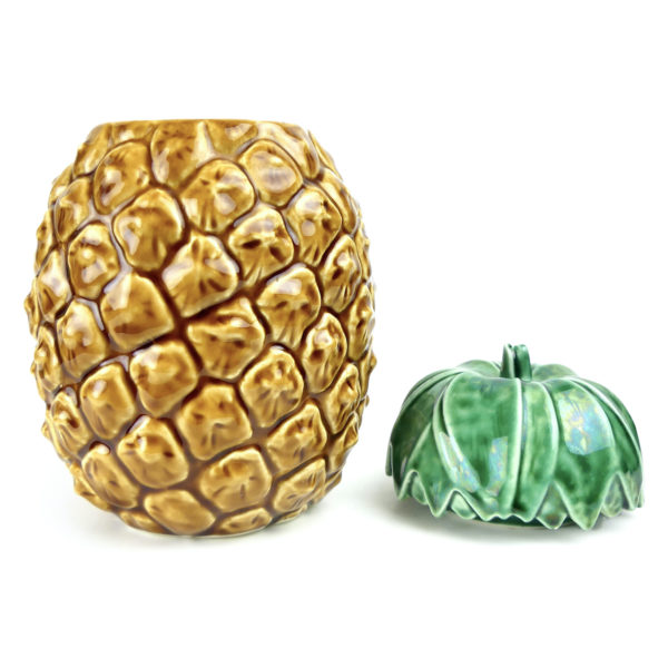 Bonbonnière sucrier Ananas en faïence barbotine 60/70 (ouvert)