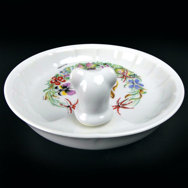 Petite assiette chauffante ancienne en porcelaine de Limoges (dos)