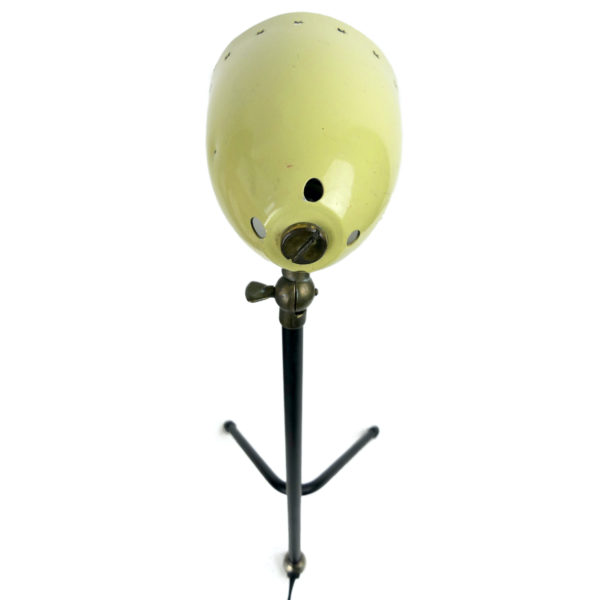 Lampe Pinocchio Busquet jaune et noir des années 50 (dos dessus 3/4)