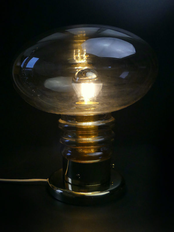 Grande lampe globe Space Age UFO Design allemand 70 (allumée)