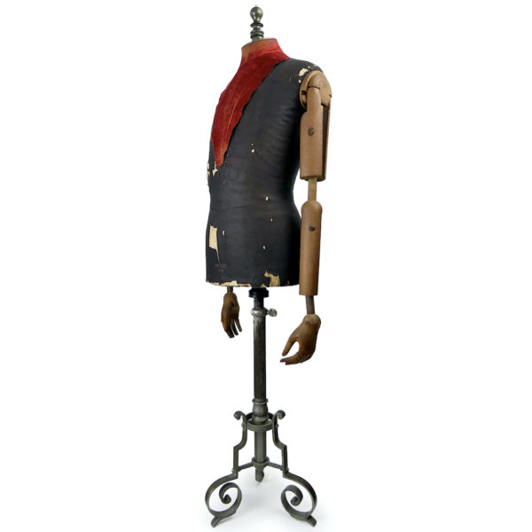 Grand buste de mannequin masculin STOCKMAN PARIS fin XIXe sur trépied (3/4)