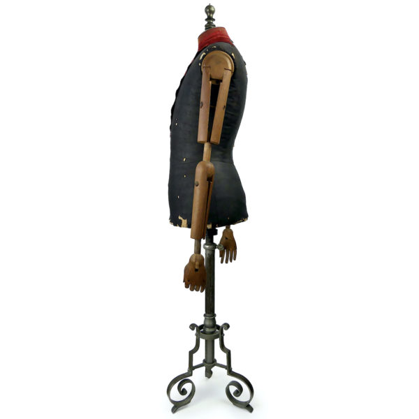 Grand buste de mannequin masculin STOCKMAN PARIS fin XIXe sur trépied (profil)