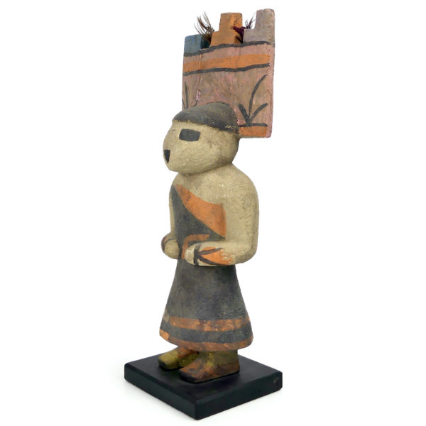 Poupée Kachina à Tabletta crénelée Hopi en bois léger polychrome (3/4)