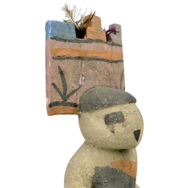 Poupée Kachina à Tabletta crénelée Hopi en bois léger polychrome (3/4)