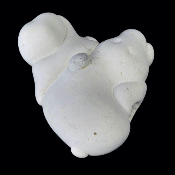 Pierre des Fées Marocaine blanche sur socle métallique noir Fairy Stone (face)