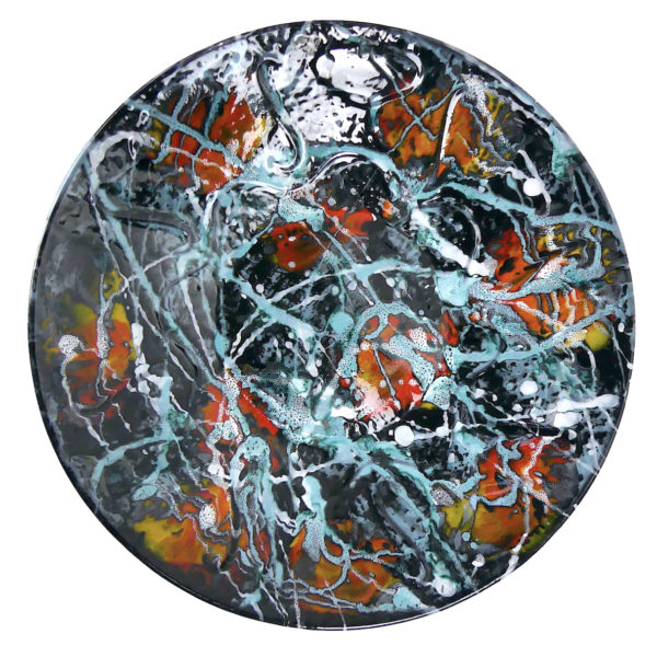 Plat moderniste Dripping Poët-Laval dans le style de Jackson Pollock (dessus)