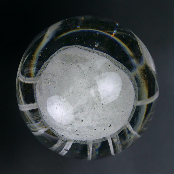 Grande sulfure 3 méduses blanches phosphorescentes en verre (dessus)