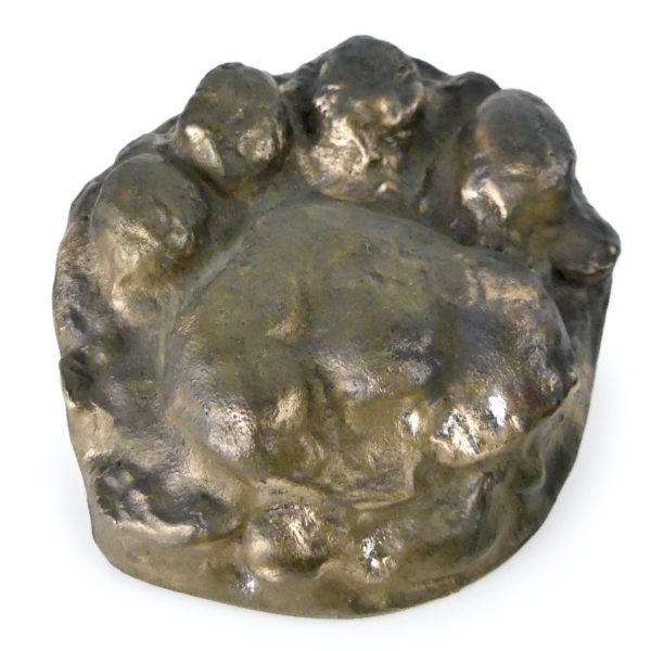 Empreinte de patte d’ours brun moulé en bronze massif (dessous 3/4)
