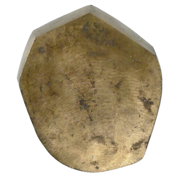 Empreinte de patte d’ours brun moulé en bronze massif (dessous)