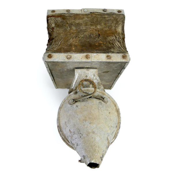 Enfumoir à abeilles ancien début XXe en métal bois et cuir Apiculture (dessus)