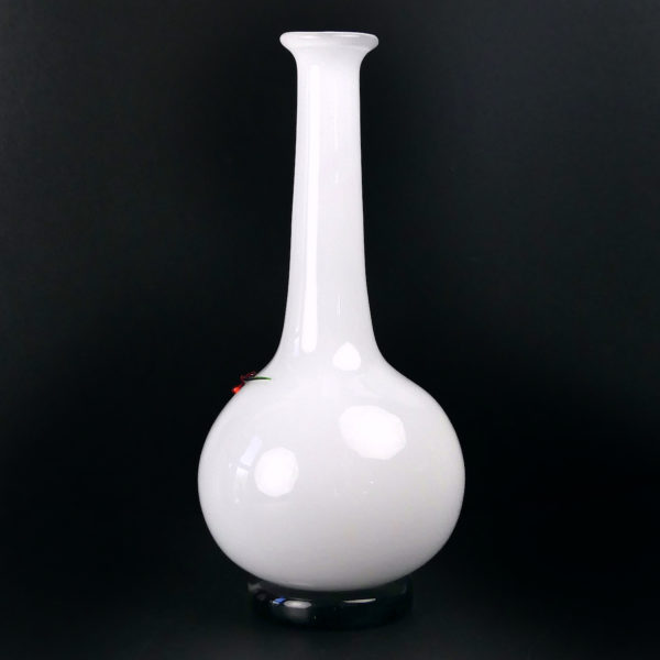 Vase soliflore Murano blanc japonisant en verre soufflé Art nouveau (dos)