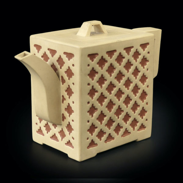 Théière rectangulaire chinoise en terre de Yixing Chine Objet rare de collection (3/4)
