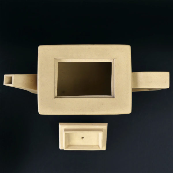 Théière rectangulaire chinoise en terre de Yixing Chine Objet rare de collection (dessus ouverte)