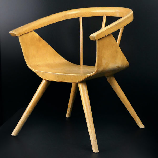 Petite chaise Baumann en bois de hêtre Manufacture Baumann Mobilier 1960 (3/4)