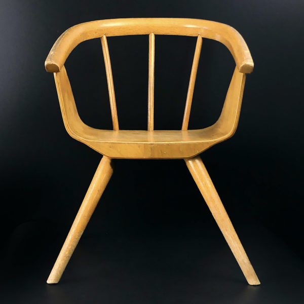 Petite chaise Baumann en bois de hêtre Manufacture Baumann Mobilier 1960 (face)