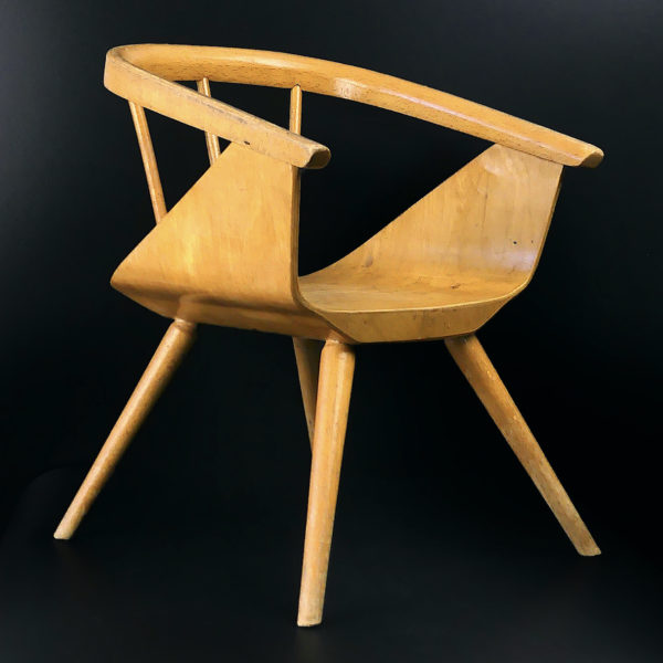Petite chaise Baumann en bois de hêtre Manufacture Baumann Mobilier 1960 (3/4)