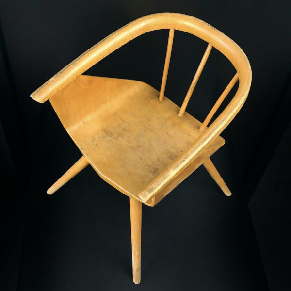Petite chaise Baumann en bois de hêtre Manufacture Baumann Mobilier 1960 (dessus 3/4)