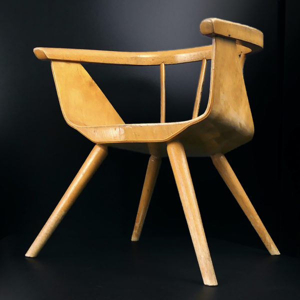 Petite chaise Baumann en bois de hêtre Manufacture Baumann Mobilier 1960 (3/4)