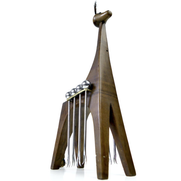Petit porte-pics girafe de table en bois style scandinave Années 60 (3/4)