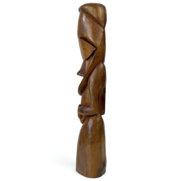Statue rituelle du Vanuatu sculptée en bois précieux Culture mélanésienne (3/4 dos)