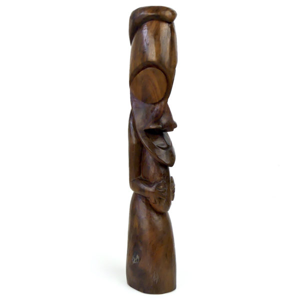 Statue rituelle du Vanuatu sculptée en bois précieux Culture mélanésienne (3/4)