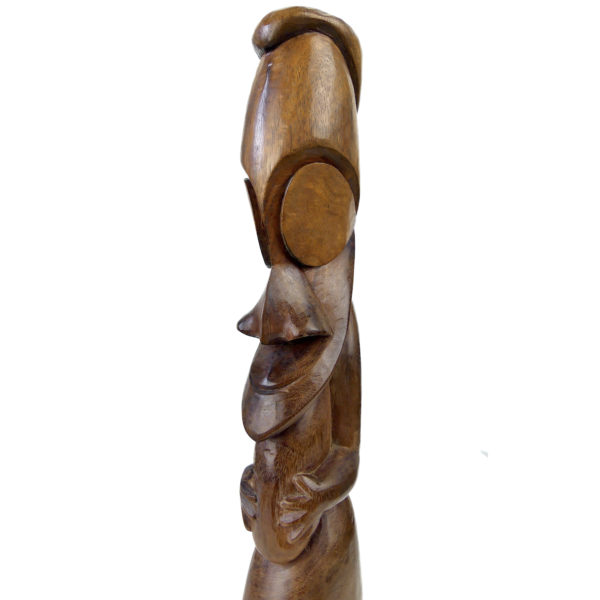 Statue rituelle du Vanuatu sculptée en bois précieux Culture mélanésienne (3/4)