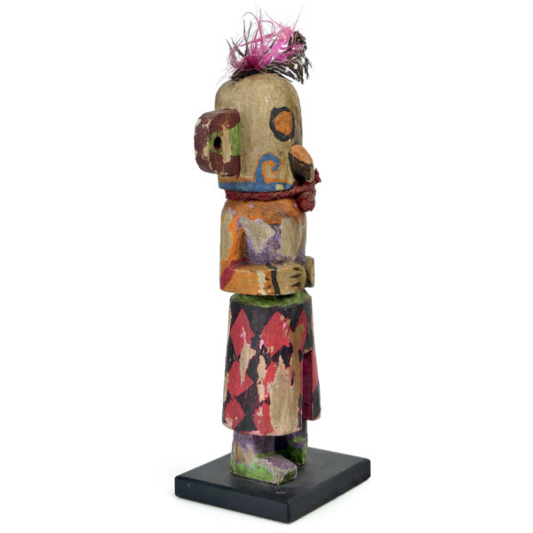 Poupée Kachina à oreille percée et petit bec en bois léger Hopi USA (3/4)